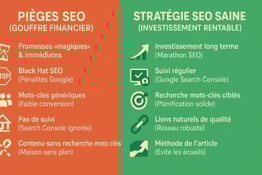 Infographie SEO : pieges vs stratégie seo