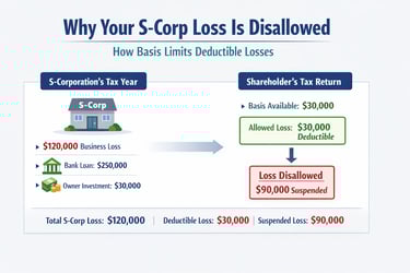 S-corp loss disallowed due to basis
