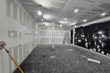 a room that has new sheetrock