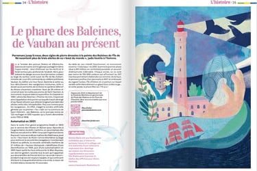 article illustré sur l'histoire du phare des baleines