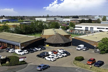 an aerial view of a business centre in scunthorpe