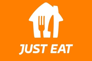 Logo Just Eat, plateforme de commande de repas en ligne