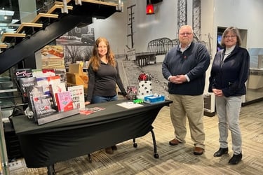 Book Sales: Teresa Inge with Michael Rigg and Jayne Ormerod (Sally Parrot)