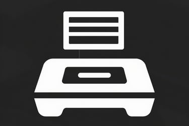a printer with a multicolored strip of paper in front of it
