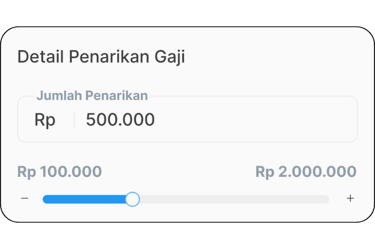 Tampilan aplikasi Flexpay dengan detail penarikan gaji