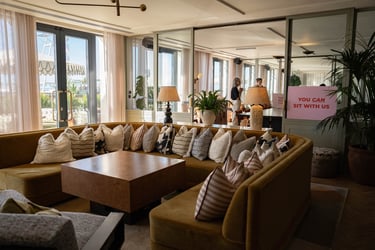 interior design image of large sofa with lots of pillows