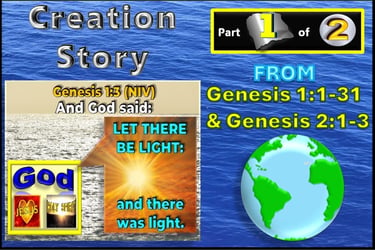 Creation Story from Genesis 1:1-31 & Genesis 2:1-3 - Story re-told by Debbie Dunn
