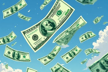 Dollars falling from the sky - Make it Rain!