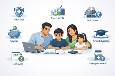 Financial planning for middle class families in India illustration