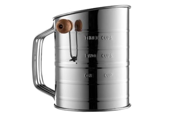 Bake with ease and precision using this stainless steel flour sifter. It's a must-have for any baker