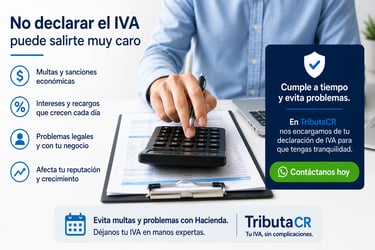 Consecuencias de no declarar el IVA en Costa Rica: multas, intereses y afectación al negocio