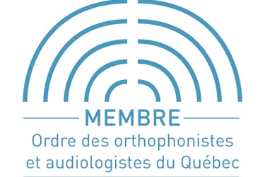 Logo indiquant l’adhésion à l’Ordre des orthophonistes et audiologistes du Québec