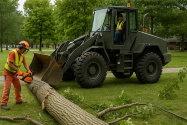 tree removal with tractor