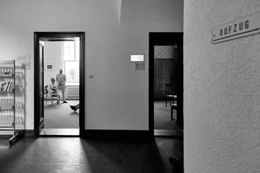 Bride and groom in the waiting room.