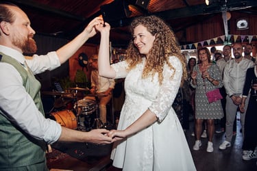 Bride and groom having their first dance.
