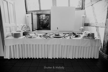 A selection of cold dishes displayed on a table.