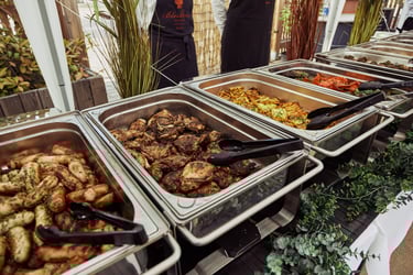 Wedding reception dinner buffet.