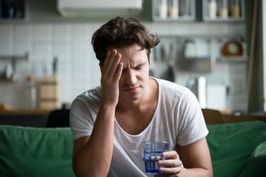 A guy with a diabetic hangover
