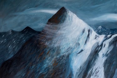 paysage venteux de montagne la nuit