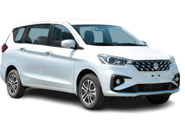 a suzuki ertiga white car with a white background