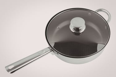 Is HexClad cookware non toxic — dark nonstick pan with glass lid