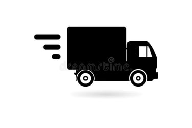 a truck with a moving truck icon, flat design