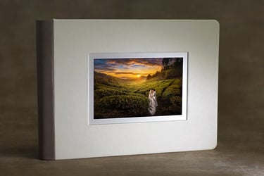 album photo robuste en cuir avec fenêtre