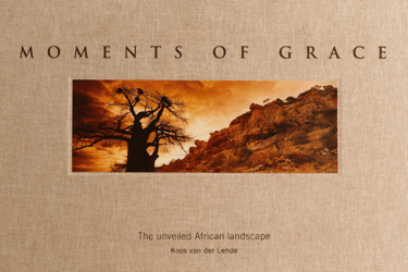 Cover of Koos van der Lendes coffee table publication Moments of Grace, the Unveiled African Landscape