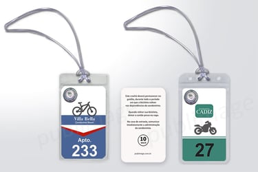 Crachás de motos e bicicletas para garagens e bicicletários de condomínios