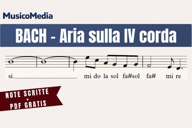 Spartito Aria sulla IV corda Bach facile per flauto dolce