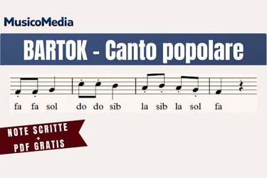 Canto popolare di Bartok facile per flauto dolce per principianti con note scritte