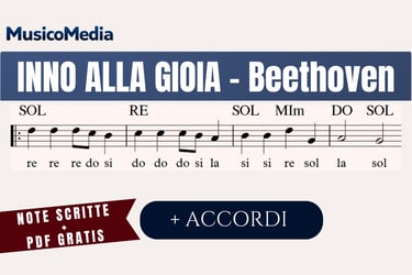 Spartito Inno alla Gioia Beethoven facile per flauto dolce