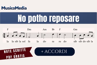 Spartito No potho reposare canzone sarda per flauto dolce con note scritte