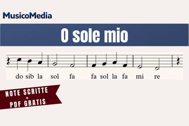 Spartito O Sole Mio canzone napoletana per flauto dolce con note scritte