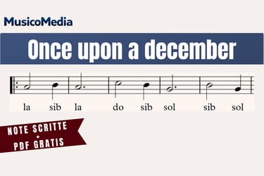 Spartito Once Upon a December Anastasia per flauto dolce con note scritte