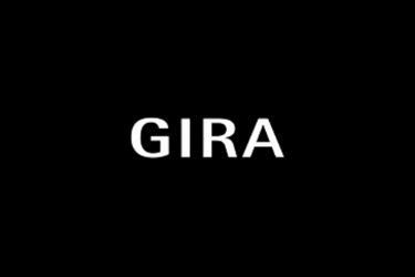 GIRA logo, specialist in hoogwaardige schakelmateriaal en domotica-oplossingen.