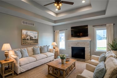 Livingroom photo with virtual staging.