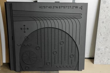 Black MDF panel machining