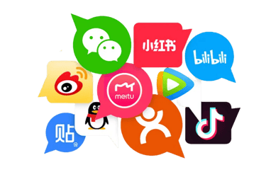 A collection of Chinese App and social media icons 