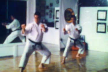 Sensei Dacey & Sensei Boboy training in Cranston dojo, 1990's
