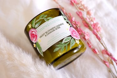 Hand painted glass candle holder by NYC live event artist Handwritten by Belle.