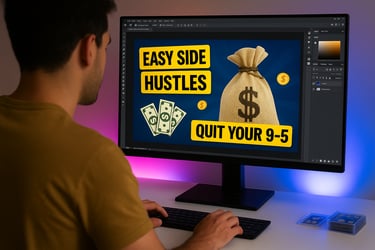 YouTuber designing high-converting thumbnail art for channel growth and monetization.