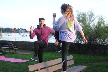 Séance de sport bord de mer