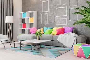 visuel 3d d'amémagement salon par chantiers express