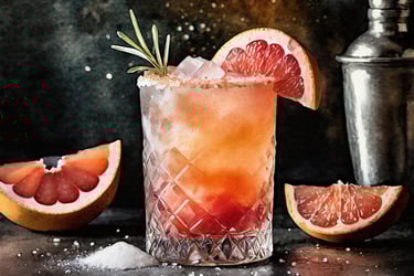 a cocktail with grapefruits