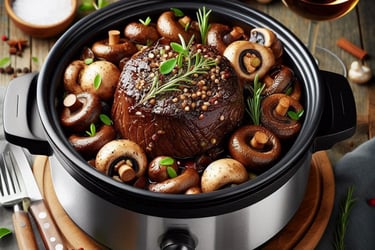 Carne ao Vinho com Cogumelos na Panela de Pressão  de VidaFit&Receitas