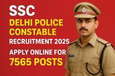 SSC Delhi Police constable Recruitment 2025 Apply Online For 7565 Posts and Police Man