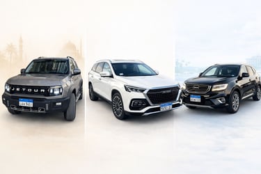 Private driver service in Cairo with SUV near the pyramids
