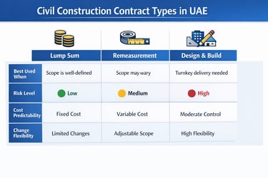 civil construction contract types in uae