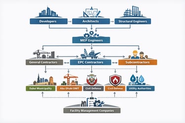 construction services ecosystem map in uae with regulatory workflow